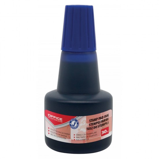 Tus fara ulei pentru stampila automata, de cauciuc Office Products, 30 ml, albastru