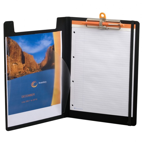 Clipboard dublu Exacompta, cu buzunar interior si elastic PP, A4, negru