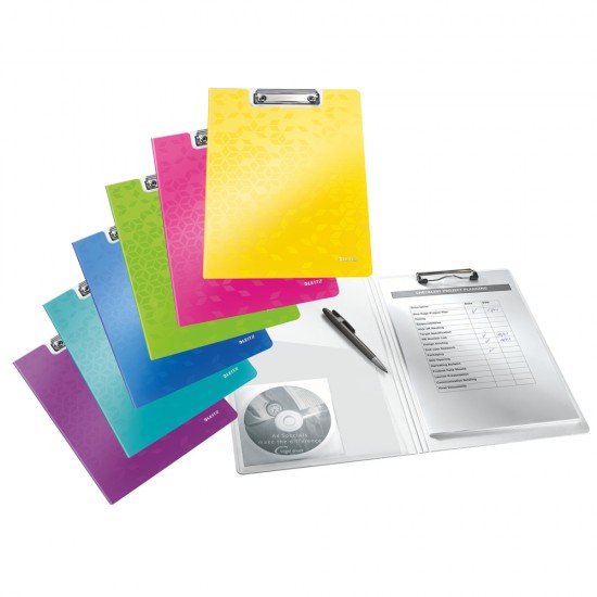 Clipboard dublu Leitz WOW, PP, albastru metalizat