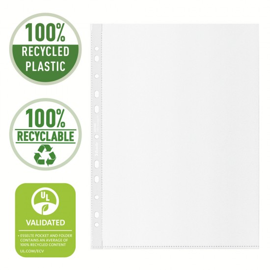 Folie de protectie Esselte Recycled, PP, 70 microni, A4 , 100 bucati/set