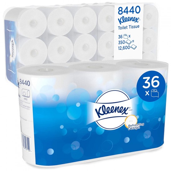 Hartie igienica Kimberly-Clark Kleenex, alba, 3 straturi, 6 role/pachet