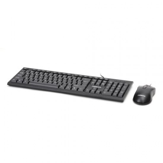 Kit tastatura si mouse cu fir, Omega, negru, OKM09