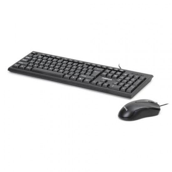 Kit tastatura si mouse cu fir, Omega, negru, OKM09