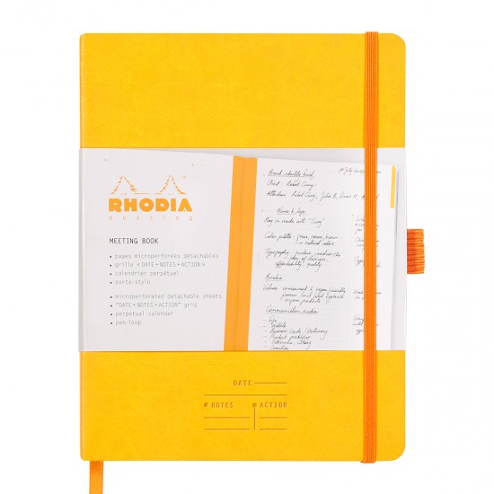 Meeting Book A5+ Rhodiarama, 80 file, galben