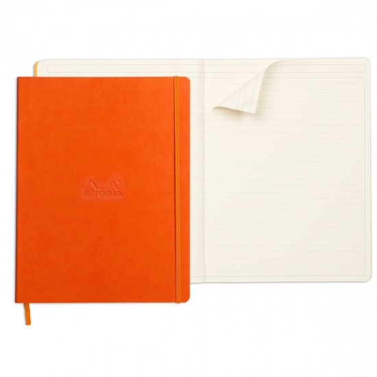 Notebook  A4+ Rhodiarama, 80 file, ivory dictando, tangerine