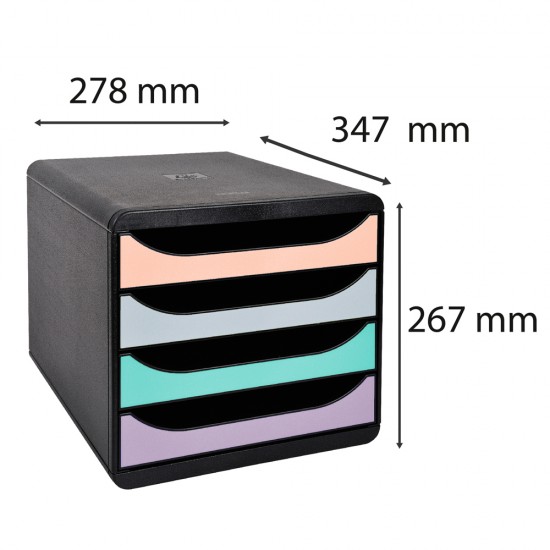 Organizator Exacompta Aquarel, 4 sertare, A4, 347x278x267 mm