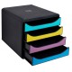 Organizator Exacompta Forever, 4 sertare, 347x278x267 mm, negru