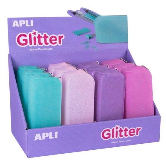 Penar siliconic Apli Soft Glitter, 185x75x55, diverse culori