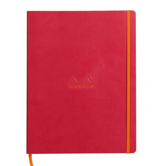 Notebook  A4+ Rhodiarama, 80 file, ivory dictando, roze