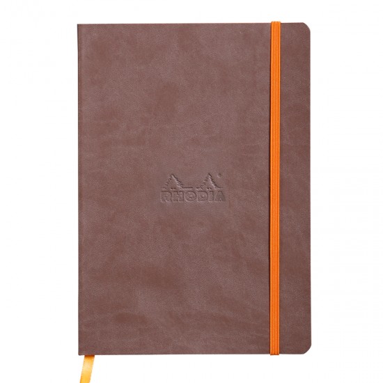 Notebook A5 Rhodiarama, 80 file, ivory, dictando, maro