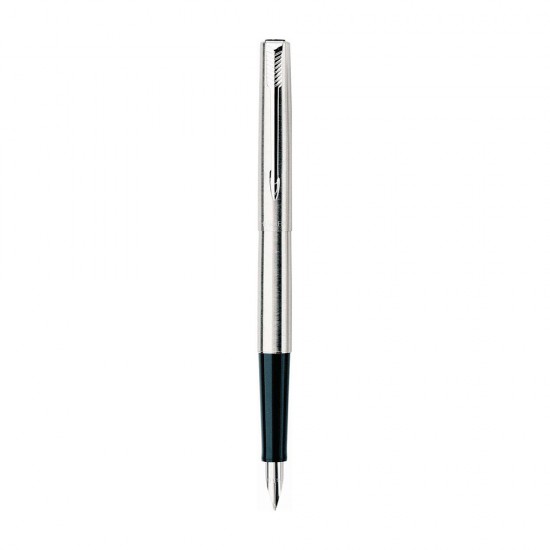 Stilou Parker Jotter, penita varf mediu, corp inox, accesorii cromate