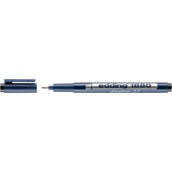 Liner Edding 1880, desen tehnic, varf 0.7 mm, negru