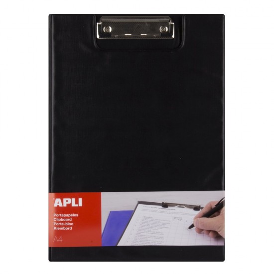 Clipboard, Apli, format A4, realizat din polipropilena, clapa, negru