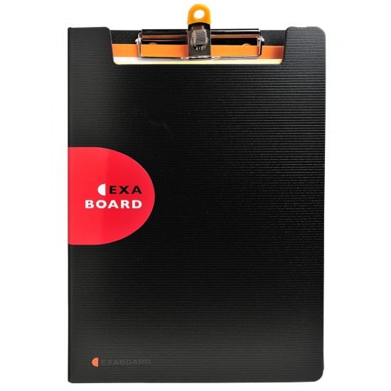 Clipboard dublu Exacompta, cu buzunar interior si elastic PP, A4, negru