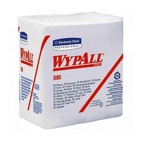 Laveta Wypall X80, alba, 30.5 x 31.8 cm, 200 portii/bax