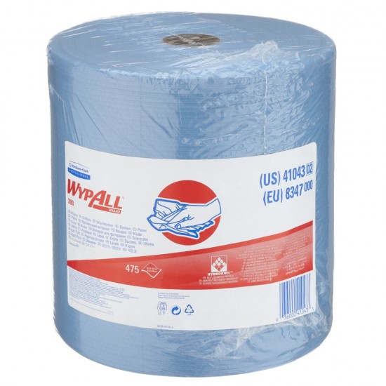 Lavete industriale, Kimberly-Clark, Wypall X80, 34x31.5 cm, alb, 475 portii/rola