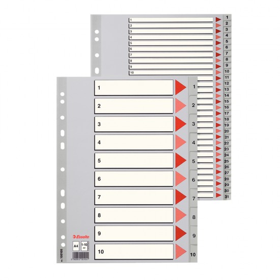 Index Esselte, A-Z, A4, 225x297 mm, plastic