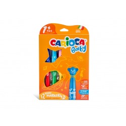 Pachet Carioca Baby Marker 2+ 6 buc/set + Creioane color Baby 2+